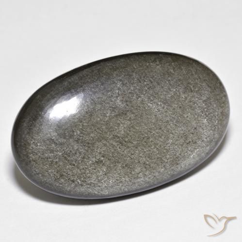 31.03ct Natural Light Grey Obsidian, Oval, Opaque