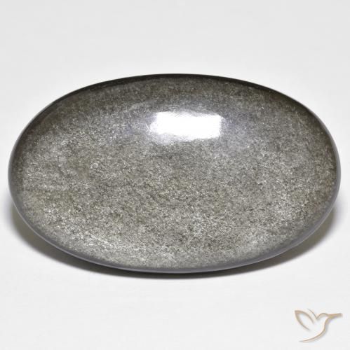 31.03 ct Gray Obsidian Stone, Natural Obsidian in Oval Cabochon Shape for Sale