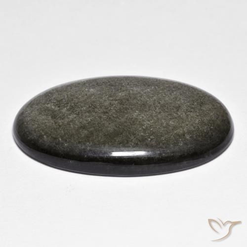 Obsidian Gemstone in 34.9 x 21.1 mm Size for Sale, Obsidian Stone in Light Grey Color