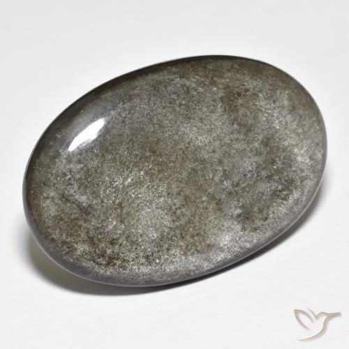 24.72ct Natural Medium Grey Obsidian, Oval, Opaque