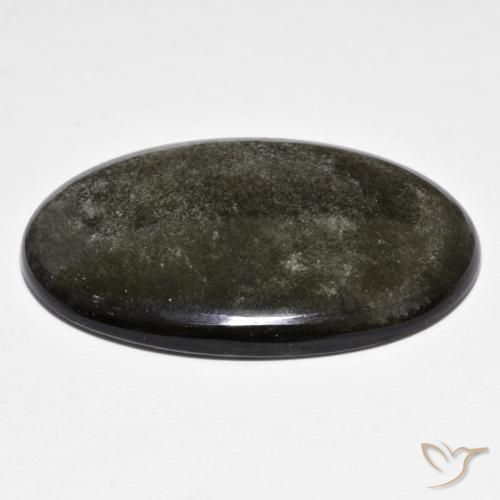 Obsidian Gemstone in 32.7 x 21.6 mm Size for Sale, Obsidian Stone in Medium Grey Color