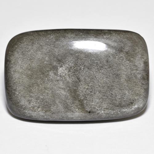 Light Grey Obsidian Gem - 31.3ct Cushion Cabochon (ID: 617101)