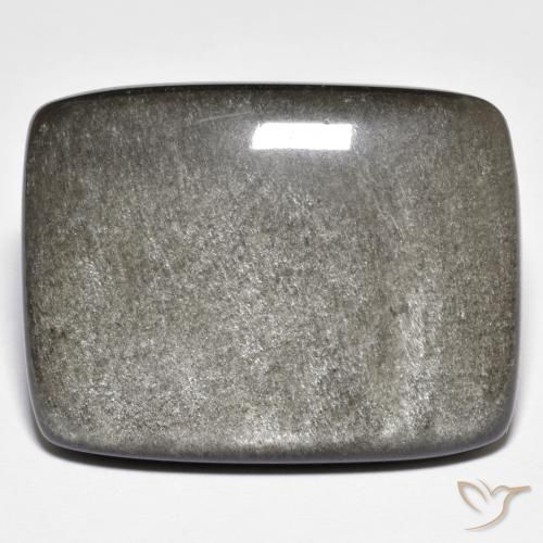 29.71 ct Gray Obsidian Stone, Natural Obsidian in Cushion Cabochon Shape for Sale