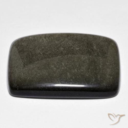 Obsidian Gemstone in 27.8 x 21.3 mm Size for Sale, Obsidian Stone in Grayish Black Color