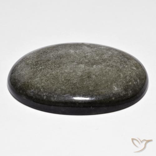 Obsidian Gemstone in 35.9 x 24.4 mm Size for Sale, Obsidian Stone in Grayish Black Color