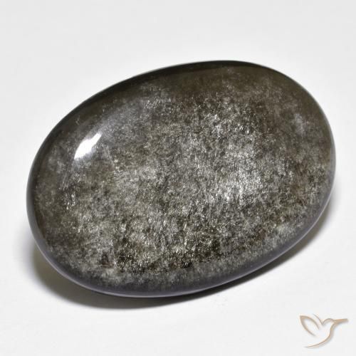 27.47ct Natural Medium-Dark Gray Obsidian, Oval, Opaque