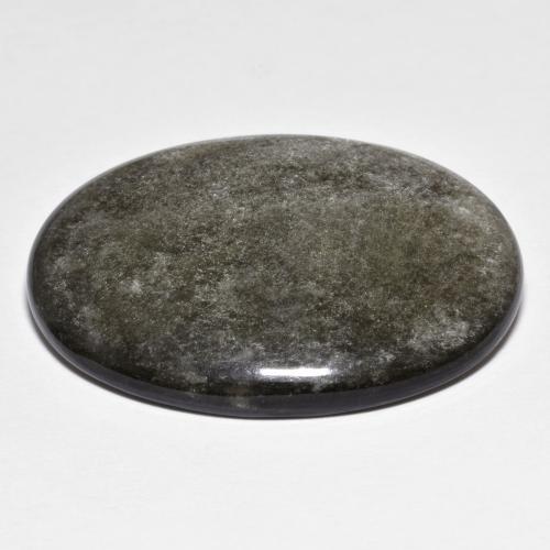 Obsidian Gemstone in 21.8 x 22.2 mm Size for Sale, Obsidian Stone in Dark Gray Color