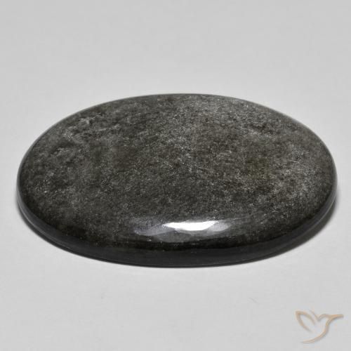 Obsidian Gemstone in 32.3 x 20.3 mm Size for Sale, Obsidian Stone in Light Grey Color