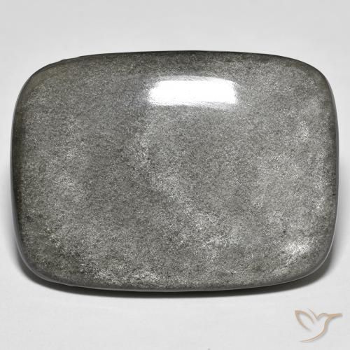 32.84 ct Gray Obsidian Stone, Natural Obsidian in Cushion Cabochon Shape for Sale