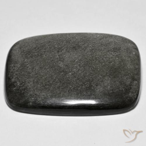 Obsidian Gemstone in 22.6 x 23.9 mm Size for Sale, Obsidian Stone in Light Grey Color