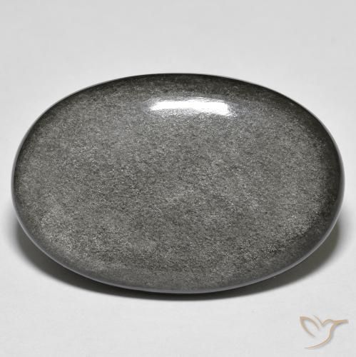 31.50ct Natural Light Grey Obsidian, Oval, Opaque