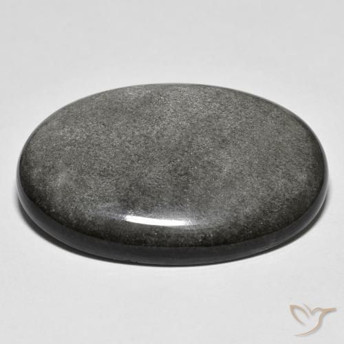 Obsidian Gemstone in 33 x 21.9 mm Size for Sale, Obsidian Stone in Light Grey Color