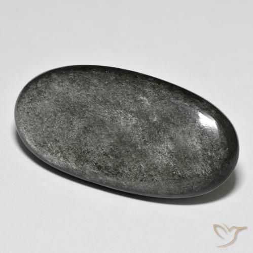 33.09ct Natural Light Grey Obsidian, Oval, Opaque