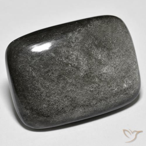 33.22 ct Gray Obsidian Stone, Natural Obsidian in Cushion Cabochon Shape for Sale