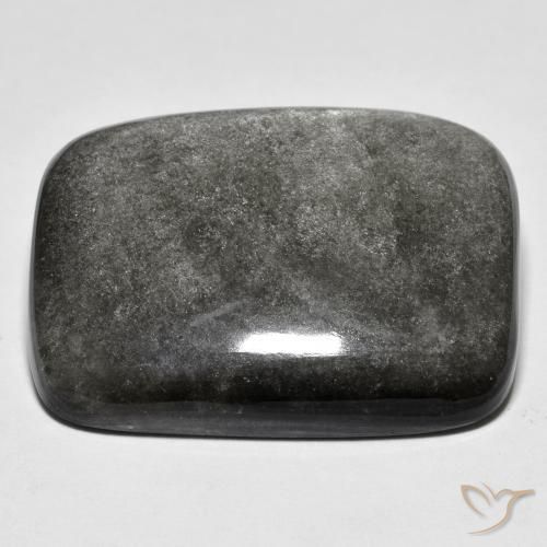 Obsidian Gemstone in 28.6 x 21.3 mm Size for Sale, Obsidian Stone in Light Grey Color