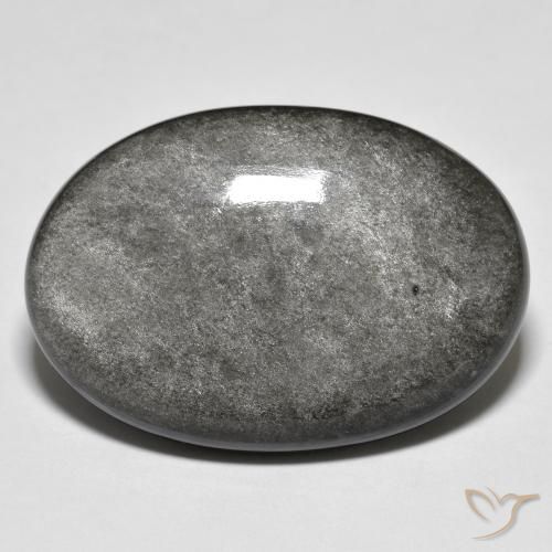 27.47ct Natural Light Grey Obsidian, Oval, Opaque