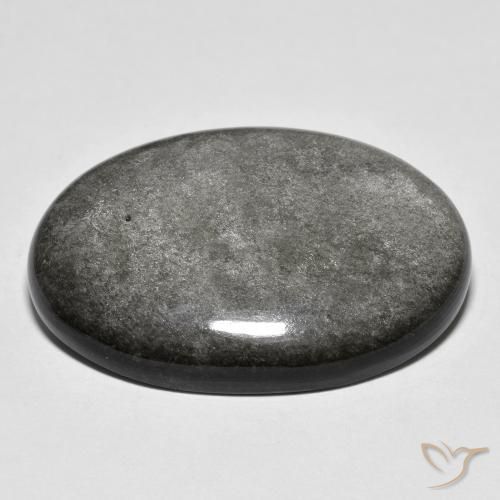 Obsidian Gemstone in 30.5 x 21 mm Size for Sale, Obsidian Stone in Light Grey Color