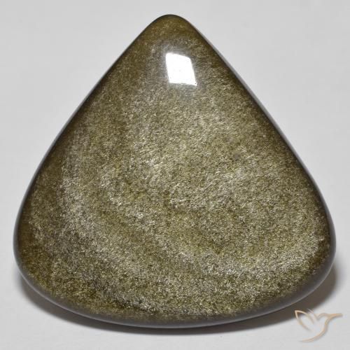 Obsidiana Cabujón Pera de 23,16 ct de México, Dimensión 28,2 x 27,4mm, Claridad Opaco, Piedra preciosa natural No tratado, 1 pieza de Obsidiana en color Negro con brillo dorado, Dureza Mohs de 5 - 5.5, Photo A