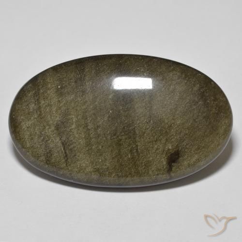 33.09 ct Black Obsidian Stone, Natural Obsidian in Oval Cabochon Shape for Sale
