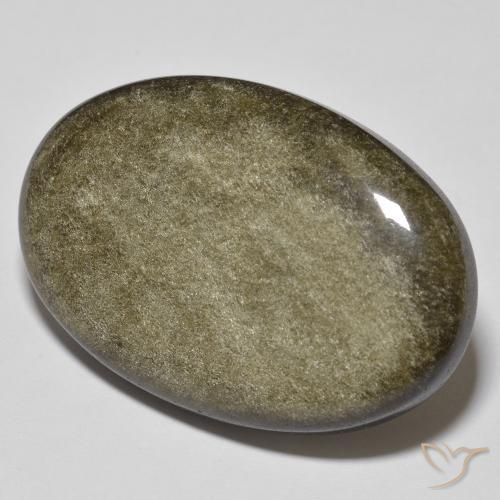 36.78 ct Black Obsidian Stone, Natural Obsidian in Oval Cabochon Shape for Sale