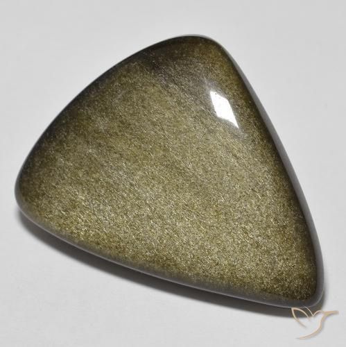 Obsidiana Negro con brillo dorado Elegante de 24.46 ct de México, dimensión 29,9x21,8 mm, piedra preciosa natural No tratado, claridad Opaco, Obsidiana Cabujón Elegante de 1 pieza, dureza de Mohs de 5 - 5.5 , Photo A
