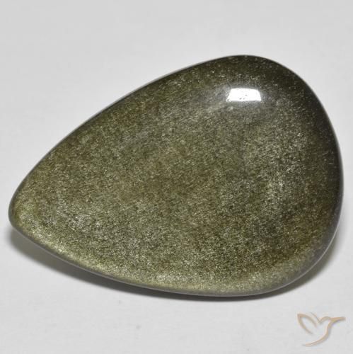 21.49 ct Pear Obsidian, 30.7 x 21.6 mm From Mexico, Photo A