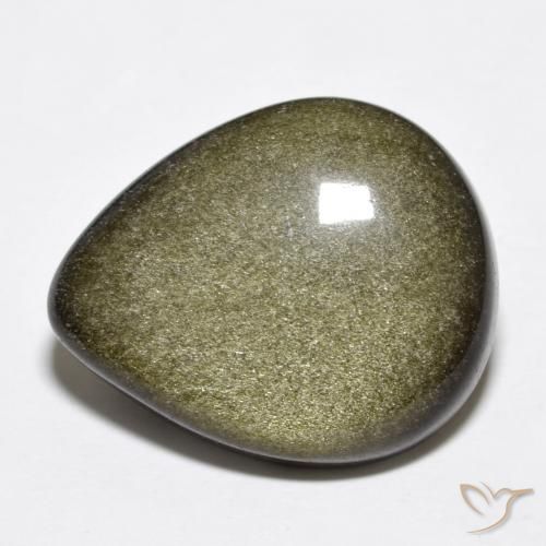14.2 ct Pear Obsidian, 21 x 17.3 mm From Mexico, Photo A