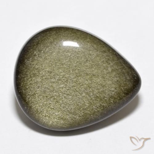 14.20 ct Black Obsidian Stone, Natural Obsidian in Pear Cabochon Shape for Sale