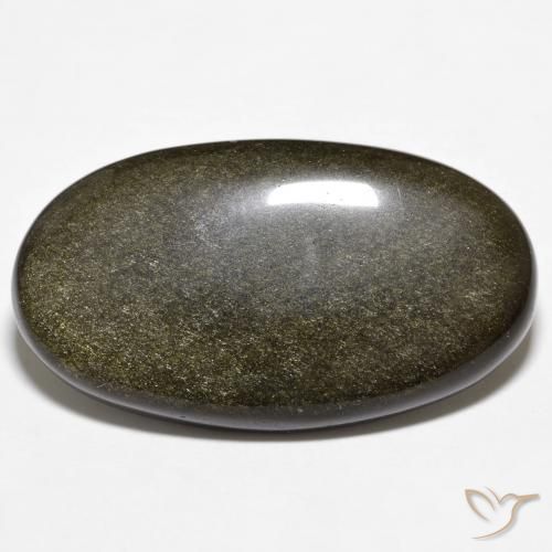 18.78ct Natural Black with Gold Sheen Obsidian, Oval, Opaque