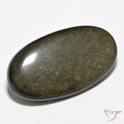 18.78 ct Black Obsidian Stone, Natural Obsidian in Oval Cabochon Shape for Sale