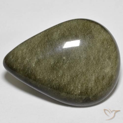 21.44 ct Pear Obsidian, 27.5 x 20.6 mm From Mexico, Photo A