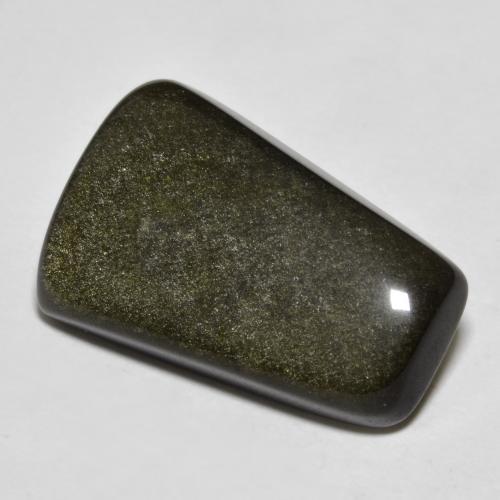 Ossidiana nero taglio baguette da 14,88 ct dal Messico, dimensione 23,1 x 14,7mm, pietra preziosa naturale non trattati , purezza Opaque, Ossidiana Baguette conico con cabochon da 1 pz, durezza Mohs di 5 - 5,5, Photo A