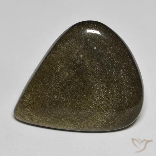 17.61 ct Black Obsidian Stone, Natural Obsidian in Pear Cabochon Shape for Sale