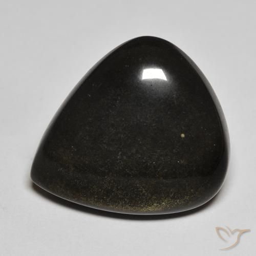 20.17 ct Black Obsidian Stone, Natural Obsidian in Pear Cabochon Shape for Sale