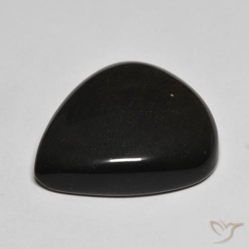 Obsidian Gemstone in 22.4 x 19.9 mm Size for Sale, Obsidian Stone in Black with Gold Sheen Color