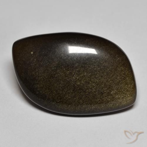 17.74ct Natural Black with Gold Sheen Obsidian, Fancy, Opaque