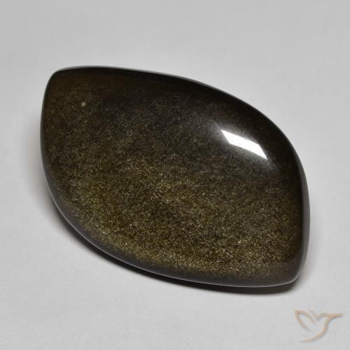 17.74 ct Black Obsidian Stone, Natural Obsidian in Fancy Cabochon Shape for Sale