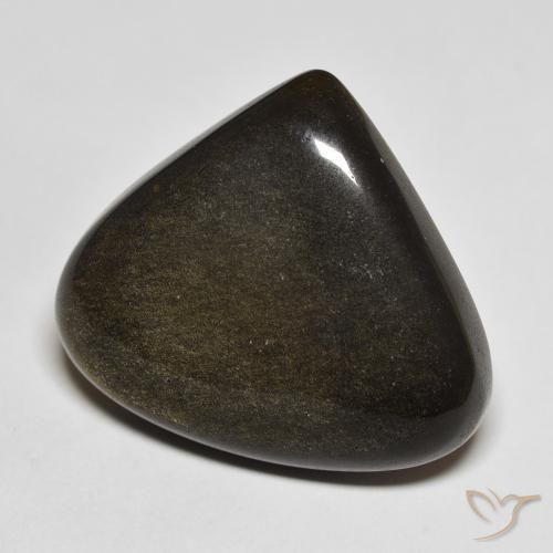 19.38 ct Black Obsidian Stone, Natural Obsidian in Pear Cabochon Shape for Sale