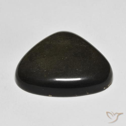 Obsidian Gemstone in 24 x 21.2 mm Size for Sale, Obsidian Stone in Black with Gold Sheen Color