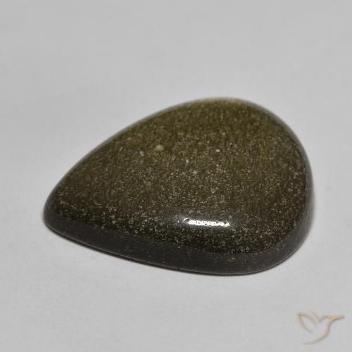 Obsidian Gemstone in 23.5 x 18.5 mm Size for Sale, Obsidian Stone in Black with Gold Sheen Color