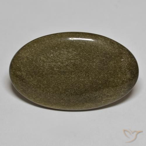 20.97ct Natural Black with Gold Sheen Obsidian, Oval, Opaque