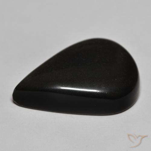 Obsidian Gemstone in 28.5 x 19.7 mm Size for Sale, Obsidian Stone in Black with Gold Sheen Color