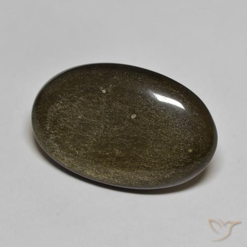 13.63 ct Black Obsidian Stone, Natural Obsidian in Oval Cabochon Shape for Sale