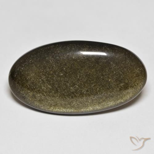 Ovaler Obsidian von 19,68 ct, 31 x 16,8 mm, Aus den Vereinigten Staaten, Photo A