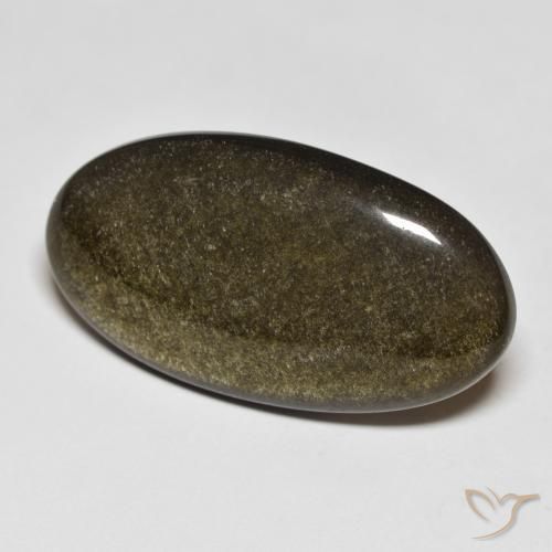 19.68 ct Black Obsidian Stone, Natural Obsidian in Oval Cabochon Shape for Sale