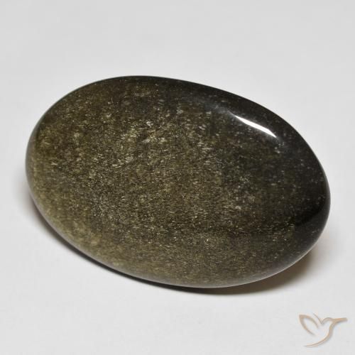 24.36 ct Black Obsidian Stone, Natural Obsidian in Oval Cabochon Shape for Sale