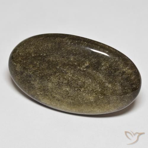 35.72 ct Golden Obsidian Stone, Natural Obsidian in Oval Cabochon Shape for Sale
