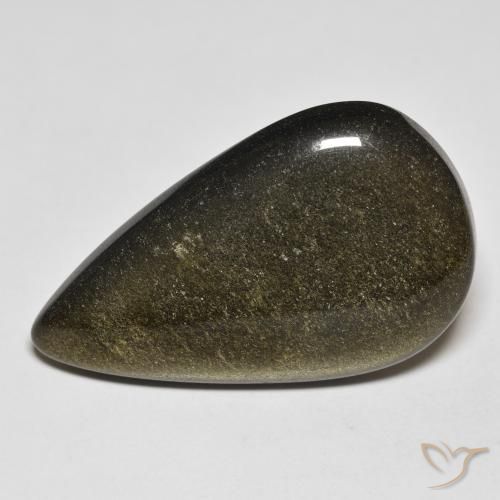 24.45 ct Pear Obsidian, 32.2 x 19.3 mm From the United States, Photo A