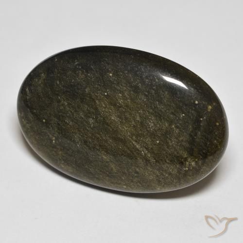 32.18 ct Black Obsidian Stone, Natural Obsidian in Oval Cabochon Shape for Sale