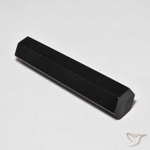 34.72 ct Black Obsidian Stone, Natural Obsidian in Pencil Cut Shape for Sale